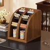 Porta-canetas Inclinado de Mesa Semicircular de Acrílico Caixa de Armazenamento para Canetas Marcadoras de Escritório Grande Capacidade Organizador para Canetas de Aquarela