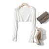 Cárdigan de punto de verano ultracorto con protección solar al por mayor de fábrica para mujer, camisa fina para aire acondicionado, chal pequeño, abrigo de manga larga