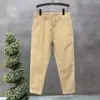 Calça cropped masculina de alta qualidade para primavera, verão e outono, estilo harém, marca da moda, calça social fluida, slim fit, calça casual masculina afunilada