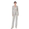 Moda Nueva Primavera y Otoño Pantalones Profesionales Verdes Caña para Mujer de un Botón, Corte Ajustado, Elegante Traje de Oficina Ropa de Trabajo