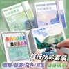 Livro de Desenho de Peixes Caderno de Esboços Livro de Aquarela Destacável Mini Tinta Aquarela Acrílico Bolso Livro de Imagens Portátil