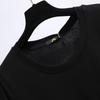 Top Adelgazante de Longitud Media Estilo Coreano con Puntadas Fruncidas y Manga Corta 2024 Verano Nuevo talla extra Grande Mujeres