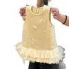 Vestido Infantil com Lã, Novo Estilo Outono e Inverno, Elegante Vestido Formal Infantil, Moda Bebê Vestido Princesa de Lã com Pérolas