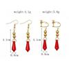 Brincos periféricos de jogo bidimensional brincos de cristal vermelho brincos de clipe de orelha Cosplay