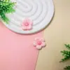 Nuevo Flor de Cinco Pétalos Brillante de Dos Tonos Pegamento en Crema Funda de Teléfono Accesorios DIY Pasador Decoración Imán para Nevera