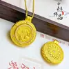 Tienda de Oro Mismo Estilo Oro Antiguo Giratorio con Diamantes Pixiu Comedor de Dinero Brújula Colgante Nuevo Estilo Chino Pixiu Brújula Atrae Fortuna