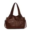 Bolso de Mujer de PU 2025 Nueva Moda Bolso Tote Retro Europeo y Americano Bolso de Hombro Cruzado Casual Bolso de Gran Capacidad para Viajes