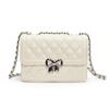 Bolsa de Corrente Acolchoada da Moda para Mulheres 2025 Verão Novo Estilo Bolsa Transversal de Ombro Único Tendência Popular Roupa de Trabalho Bolsa Quadrada Pequena