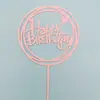 Cartão de feliz aniversário cartão de bolo de aniversário plug-in de acrílico para bolo bandeira vermelha da rede ornamentos de decoração de bolo