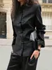 2026 Francés Europeo Transfronterizo Moda Femenina Sentido del Diseño Botón de Rana Cuello Alto Pequeño Temperamento Elegante Chaqueta de Traje de Manga Larga