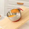 Bacia para salada de aço inoxidável 304, tigela para ovos antiaderente de silicone para assar e cozinhar, prato para macarrão, bacia multiuso com bico de escoamento