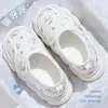 Zapatos postparto, estilo fino de verano con talón cubierto, nuevo modelo 2026, pantuflas de algodón antideslizantes para casa en interiores para mujeres postparto en septiembre y octubre