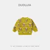 Doodle Home Camisola dos Meninos Roupa de Inverno Camisola de Malha para Meninas Outono e Inverno Cartoon Camisola Infantil Roupas de Bebê Roupas Infantis Moda