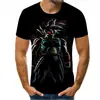 Camiseta de manga corta con cuello redondo para hombre, estampado digital 3D de la serie Dragon Ball transfronteriza europea y americana, directo del fabricante
