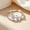 Anillo de plata de ley s925 transfronterizo europeo y americano para mujer, diseño floral y de hojas, simple y fresco, de nicho y sofisticado, anillo para el dedo índice