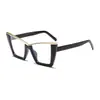 Gafas planas de diseño retro ojo de gato superventas transfronterizas, moda con bloqueo de luz azul, monturas de gafas unisex de alta gama