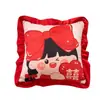 Almofada de laço de casamento com estampa vermelha original decoração festiva para quarto de casamento quarto de dormir almofada de casamento para doces