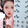 Adhesivo de retrato, adhesivo de diamante para cara, adhesivo de joyería con diamantes de imitación para cara, adhesivo de diamante naranja, adhesivo de maquillaje facial, diamante brillante.