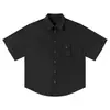 Camisa de trabajo de manga corta estilo "old money" de verano sureño para hombres y mujeres, camisa informal holgada retro americana de media manga, moderna