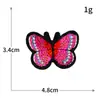 Tela con bordado de mariposas, pegatinas, sin costura, bordado por computadora, accesorios para prendas DIY, pegatinas decorativas, parche, personalizado, al por mayor