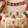 Bandeirola de Aniversário Estilo Desenho Animado de Confeitaria Natalina Elementos de Biscoito Banner com Letras Topo de Bolo Ornamento
