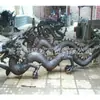 Pilar de Dragón de Cobre Puro para Templo Adornos de Escultura Grande de Dragón de Cobre y Fénix de Cobre para Exteriores Hechos de Cobre Puro Escultura Doble de Dragones Jugando con una Perla