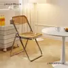 Cadeira transparente para fotografia, cadeira dobrável acrílica minimalista com encosto, banqueta para maquiagem, cadeira de jantar para casa, fotografia residencial