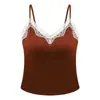 Chaleco Térmico Cepillado para Otoño e Invierno para Mujer con Almohadillas para Sujetador Integradas, No Necesita Usar Sujetador, Camisola de Encaje Puro como Capa Base