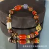 Pulsera Circular Sencilla de Madera de Seis Hileras con Ágata Original, Accesorio de Moda de Alta Gama para Colección y Uso T2112