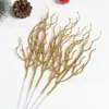 Ramas Secas y Ramitas de Sauce con Purpurina Dorada Navideña Decoraciones Navideñas Árbol de Navidad Hecho a Mano Bricolaje Decoraciones Festivas para Bodas