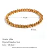 Moda Ins Europea y Americana Simple Popular Joyería de Mano Nicho Retro Acero Inoxidable Chapado en Oro de 18K Pulsera Elástica de Cuentas