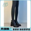 Zapatos de tacón alto simples cómodos silenciosos de punta redonda de cuero genuino de alta calidad para mujeres menudas zapatos de cuero pequeños para el trabajo zapatos de vestir