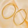 Aretes Europeos y Americanos de Acero de Titanio Electrochapados en Oro de 18K Moda Normcore Aretes Exagerados de Acero de Titanio Aretes Simples Personalizados para Mujeres