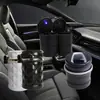 Cinzeiro de carro com tampa, tampa basculante automática, modelo 4S de alta qualidade para homens, com luz, anti-espalhamento de cinzas, cinzeiro de perfil baixo em liga de alumínio