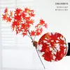 Ramos Decorativos de Folha de Bordo Vermelho Simulada, Folhas de Árvore Falsas, Folhas de Ginkgo, Flores Falsas de Plástico, Paisagismo de Engenharia Interna de Outono Vermelho