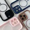Adecuado para Iphone16Promax/15/14 Funda Personalizada Magnética Ojo de Ángel Círculo Delgado Color Puro Protección para Teléfono Móvil