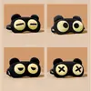 Máscara de olho de desenho animado, fofa e engraçada, máscara de olho de pelúcia para bloquear o sono, hora da soneca, compressa quente e fria, personagem de olhos grandes, Little Black, máscara de proteção para os olhos