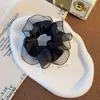 Novedoso Scrunchie de Malla con Volantes Estilo Coreano, Diadema de Tela Perlada de Lujo Ligero para Mujer