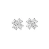 Aretes de Aguja Plateada con Diseño de Flor de Circonita Minimalista, Versátiles y Únicos, Lujo Ligero, Gama Alta, Aretes Exquisitos