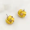 Novedad 2024 Pendientes Elegantes de Lujo Ligero Diseño de Nicho Pendientes de Gama Alta Gotas de Esmalte Nudo Conforme Bolas Redondas Pendientes para Mujer