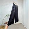 Otoño 2025 Nuevo Estilo Chino Color Sólido Jacquard Pantalones Rectos Casuales Simples de Pierna Ancha Versátiles Pantalones para Mujer