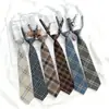 Jk Tie Female Lazy Nude-Free Brown Stripe Japanese Style College Style Decorative Wine Red Dk Shirt Boys Casual