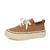 Zapatos de Lona Casuales con Cordones de Suela Gruesa 2026 Novedad de Otoño Zapatos de Lona Ligeros Cómodos de Suela Gruesa Versátiles Planos de Suela Suave para Mujer