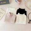 Lime Outono e Inverno Meninas Novo Bebê Top Menina Princesa Orelha Base Camisa Suéter Infantil Tendência