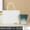 Taza de café de cerámica cultural y creativa con cuchara, se puede imprimir con logotipo, taza con grabado de regalo, juego de caja de regalo de recuerdo empresarial
