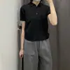 26 Estilos Nuevos de Ropa Femenina Japonesa Mezcla de Algodón y Modal Cuello Polo Tejido Bloque de Color/Suéter de Manga Corta 485224