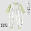 Colcha de Algodão Puro Classe A Anti-Chute Infantil para Primavera, Roupa de Casa para Meninos e Meninas, Macacão Bebê com Pernas Separadas, Pijama de Bebê