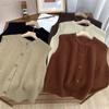 Colete de Tricô Solto Versátil Retrô para Mulheres Primavera 2025 Elegante Outer Sem Mangas Moderno para Camadas Outer Wear