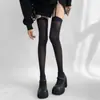 Medias de Tirantes de Terciopelo Estilo Japonés, Calcetines Largos Blancos JK Hasta la Rodilla, Medias de Seda Blancas, Calcetines Altos Blancos y Negros Sexy Puro Deseo para Niñas