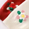 Chaqueta de punto para niña Top de flor 3D para niños 2025 Cardigan elegante nuevo para otoño e invierno Chaqueta de cuello redondo